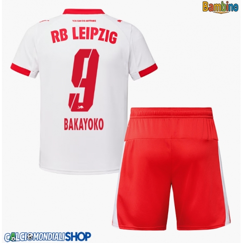 Maglie da calcio RB Leipzig Johan Bakayoko #9 Prima Maglia Bambino 2025-26 Manica Corta + Pantaloni corti)